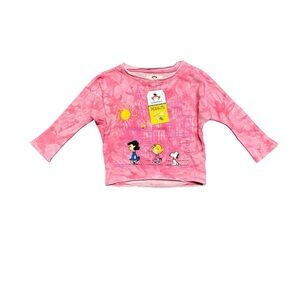 Appaman Peanuts Slouchy Sweatshirt Light Pink Tie Dye Girls Size 3T NWT Casual